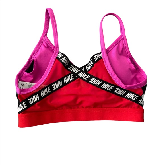 Nike Indy Pink & Red Cross Back Sports Bra - Picture 4 of 6